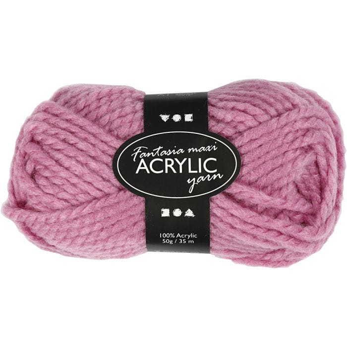 Fantasia acrylgaren, L: 35 M, Maxi, roze, 50gr/ 1 bol