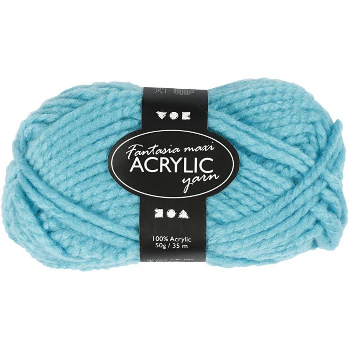 Fantasia acrylgaren, 35 M, Maxi, turquoise, 50gr/ 1 bol