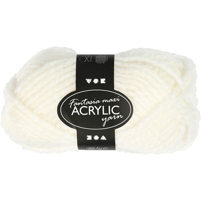 Fantasia Acrylgaren, L: 35 M, Maxi, off-white, 50 gr/ 1 bol