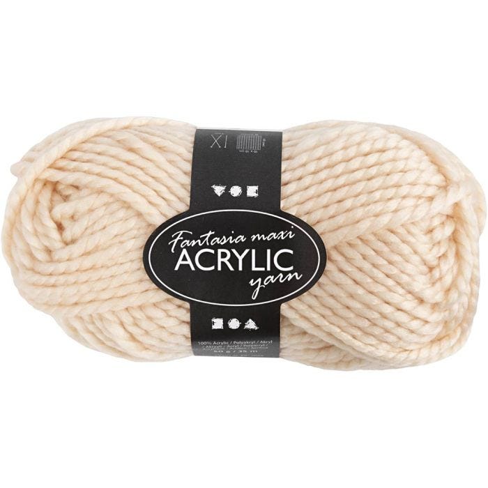Fantasia Acrylgaren, L: 35 M, Maxi, licht beige, 50 gr/ 1 bol