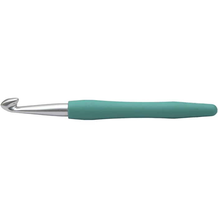 Haaknaalden, afm 10, L: 16 cm, afm 10 mm, groen, 1 stuk