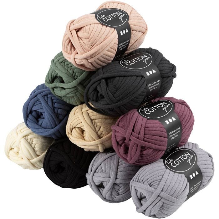 Textielgaren, L: 45 M, kleuren kan variëren , diverse kleuren, 10x100 gr/ 1 doos