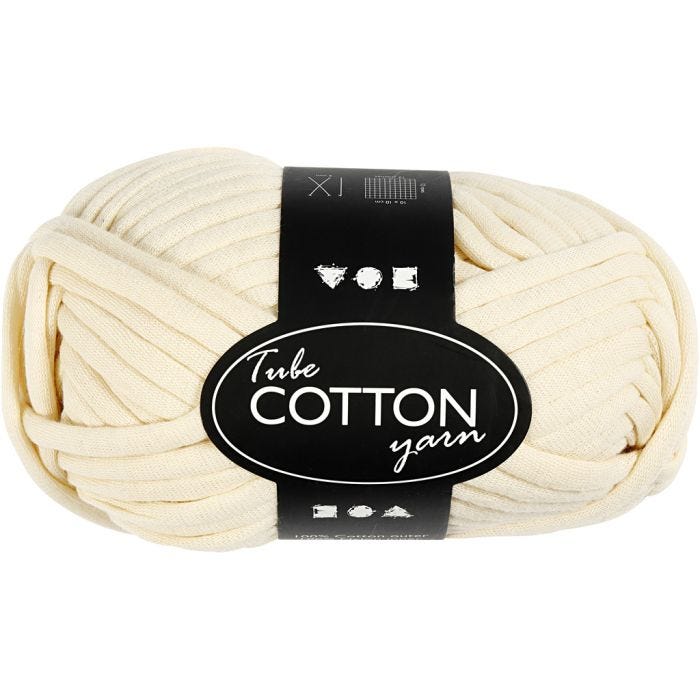 Textielgaren, L: 45 M, off-white, 100 gr/ 1 bol