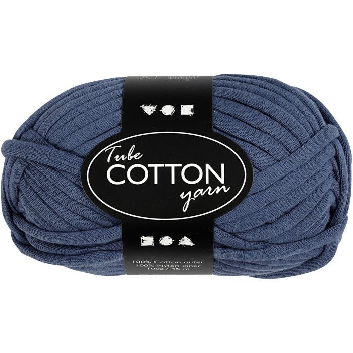Textielgaren, 45 M, donkerblauw, 100gr/ 1 bol