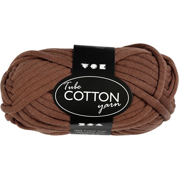 Textielgaren, L: 45 M, bruin, 100 gr/ 1 bol