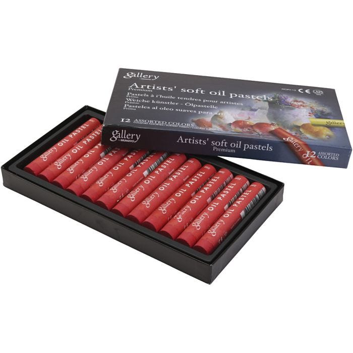 Gallery Oliepastel, 7 cm, 11 mm, scarlet, 12stuk/ 1 doos