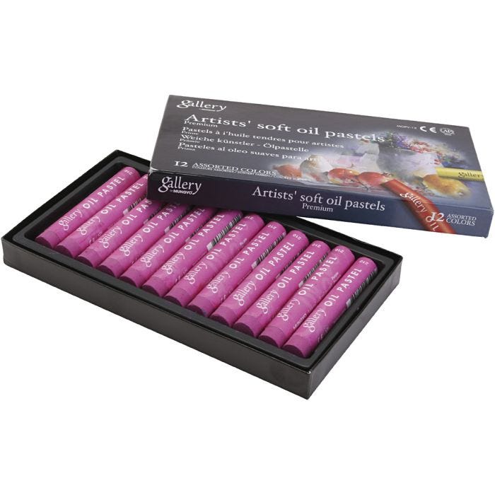 Gallery Oliepastel, 7 cm, 11 mm, purper, 12stuk/ 1 doos