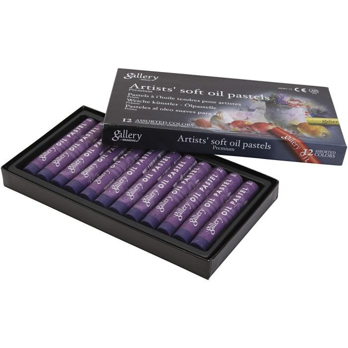 Gallery Oliepastel, 7 cm, 11 mm, paars, 12stuk/ 1 doos