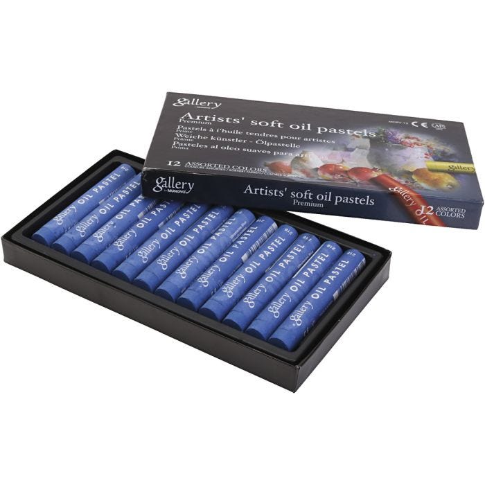 Gallery Oliepastel, L: 7 cm, d 11 mm, dikte 11 mm, ultra marine, 12 stuk/ 1 doos