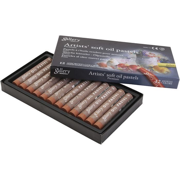 Gallery Oliepastel, L: 7 cm, d 11 mm, dikte 11 mm, burnt orange, 12 stuk/ 1 doos