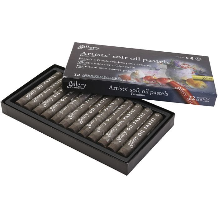 Gallery Oliepastel, L: 7 cm, d 11 mm, dikte 11 mm, burnt umber, 12 stuk/ 1 doos