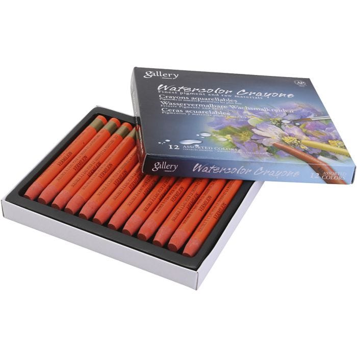 Aquarelkrijt, vermilion red (333), 12 stuk/ 1 doos