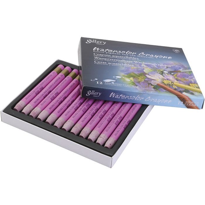 Aquarelkrijt, roze, 12 stuk/ 1 doos