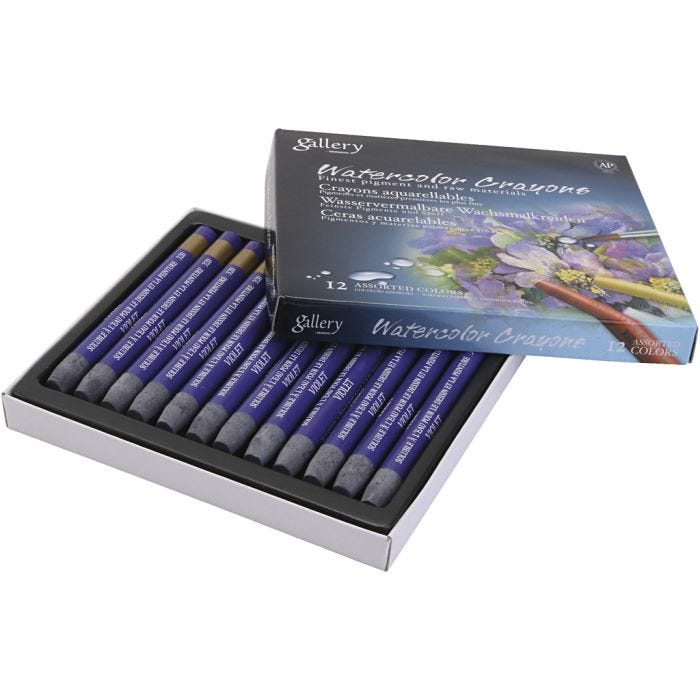 Aquarelkrijt, violet, 12 stuk/ 1 doos