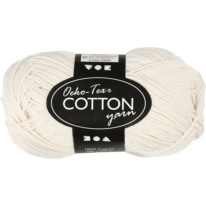 Katoengaren, afm 8/4, L: 170 M, off-white, 50 gr/ 1 bol