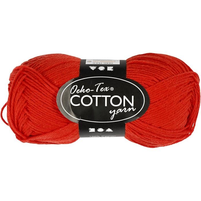 Katoengaren, afm 8/4, L: 170 M, rood, 50 gr/ 1 bol