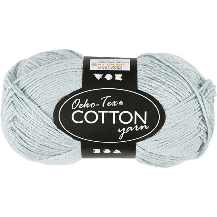 Katoengaren, 8/4, L: 170 M, zacht blauw, 50 gr/ 1 bol