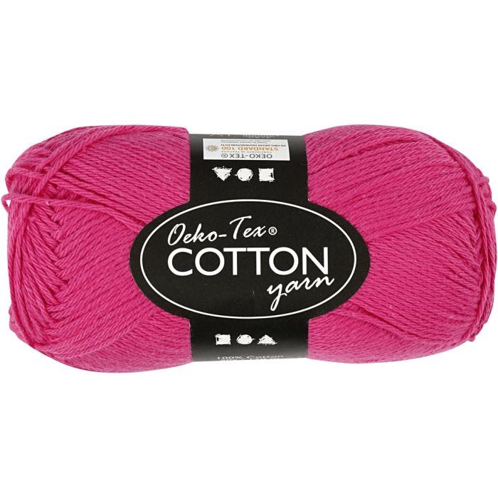 Katoengaren, afm 8/4, L: 170 M, roze, 50 gr/ 1 bol