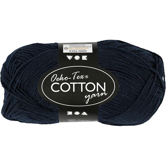 Katoengaren, afm 8/4, L: 170 M, donkerblauw, 50 gr/ 1 bol