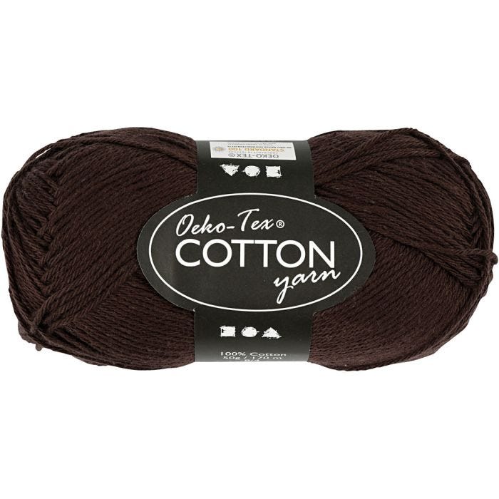 Katoengaren, afm 8/4, L: 170 M, donkerbruin, 50 gr/ 1 bol