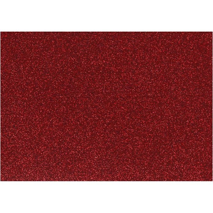 Opstrijkfolie, A5, vel 148x210 mm, glitter, rood, 1 vel
