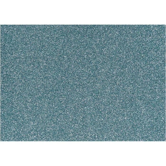 Opstrijkfolie, A5, vel 148x210 mm, glitter, lichtblauw, 1 vel