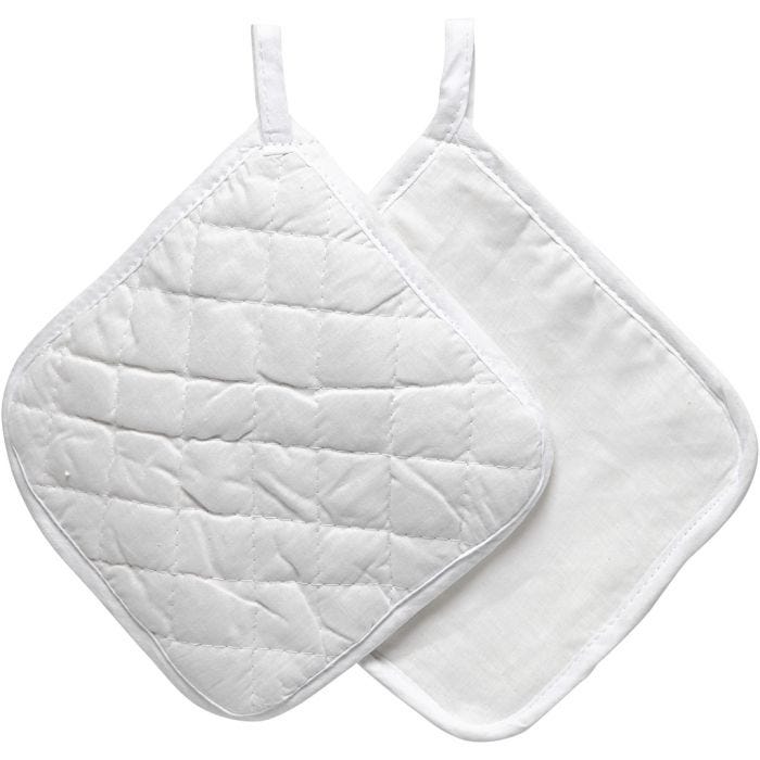 Pannenlappen, afm 20x20 cm, 145 gr, wit, 4stuk/ 1 doos