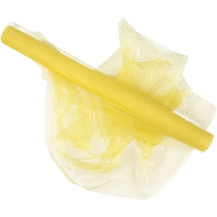 Tule, B: 50 cm, geel, 5 m/ 1 rol