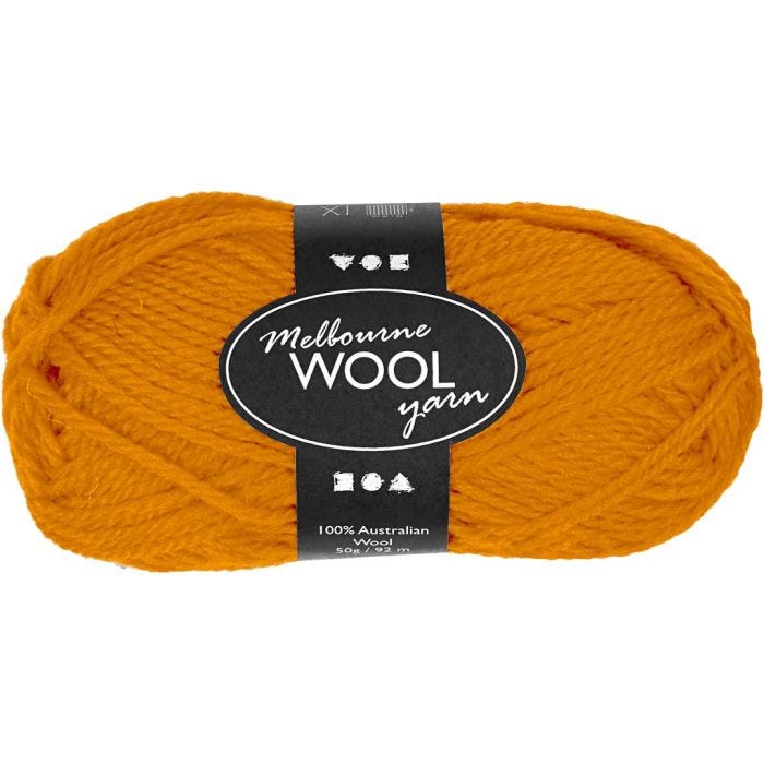 Melbourne wolgaren, 92 M, ochre, 50gr/ 1 bol
