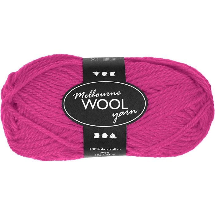 Melbourne wolgaren, 92 M, neon roze, 50gr/ 1 bol