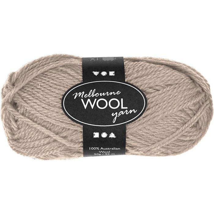 Melbourne wolgaren, 92 M, beige, 50gr/ 1 bol