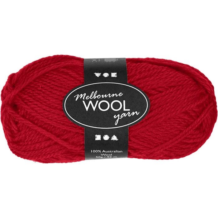 Melbourne wolgaren, 92 M, rood, 50gr/ 1 bol