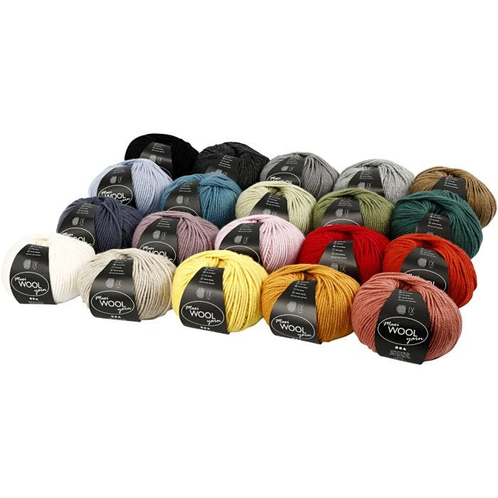 Wolgaren, L: 125 M, diverse kleuren, 20x100 gr/ 1 doos
