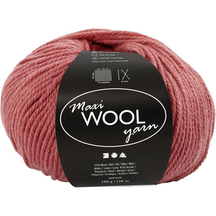 Wolgaren, 125 M, donkerroze, 100gr/ 1 bol