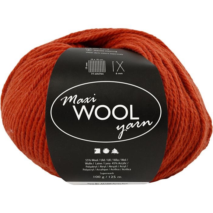 Wolgaren, 125 M, rust red, 100gr/ 1 bol