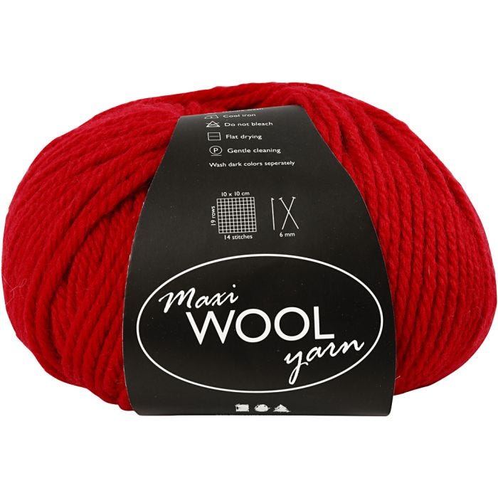 Wolgaren, L: 125 M, rood, 100 gr/ 1 bol