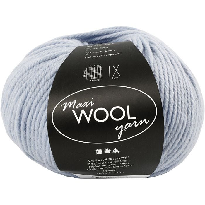 Wolgaren, 125 M, zacht blauw, 100gr/ 1 bol