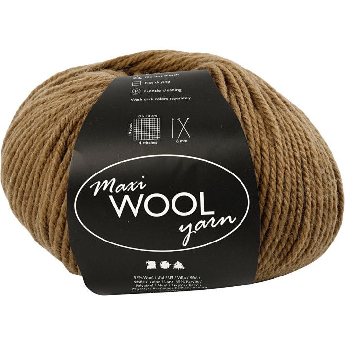 Wolgaren, L: 125 M, lichtbruin, 100 gr/ 1 bol