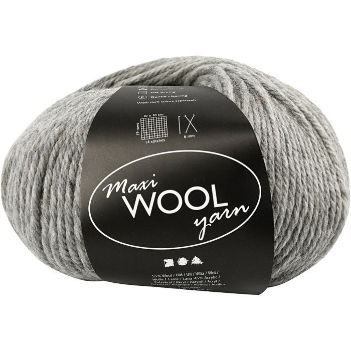 Wolgaren, L: 125 M, grijs mix, 100 gr/ 1 bol
