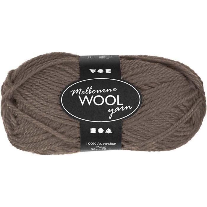 Melbourne wolgaren, L: 92 M, grijs bruin, 50 gr/ 1 bol