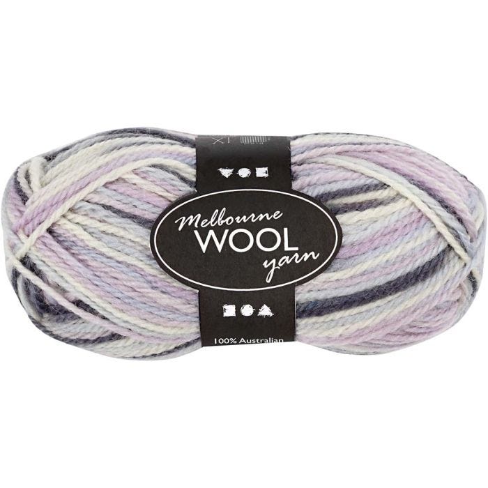 Melbourne wolgaren, L: 92 M, pastel paars, 50 gr/ 1 bol