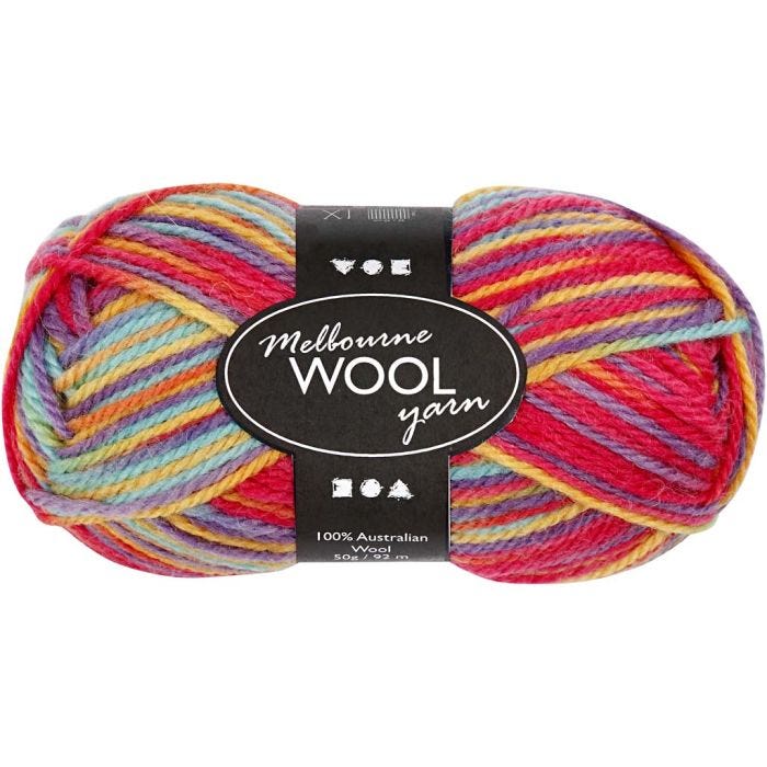 Melbourne wolgaren, L: 92 M, multicolour, 50 gr/ 1 bol