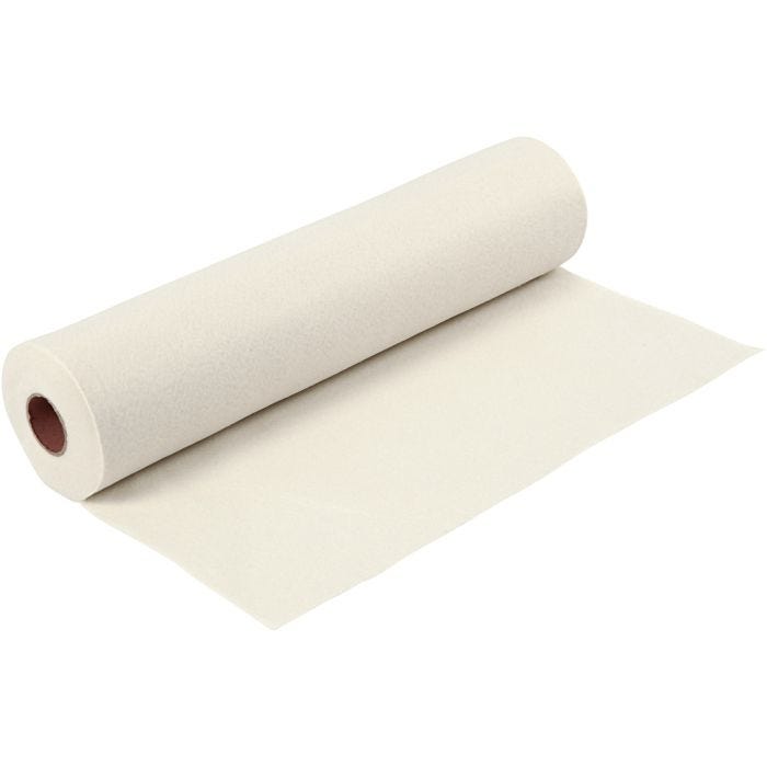 Hobbyvilt, B: 45 cm, dikte 1,5 mm, 180-200 gr, off-white, 5 m/ 1 rol