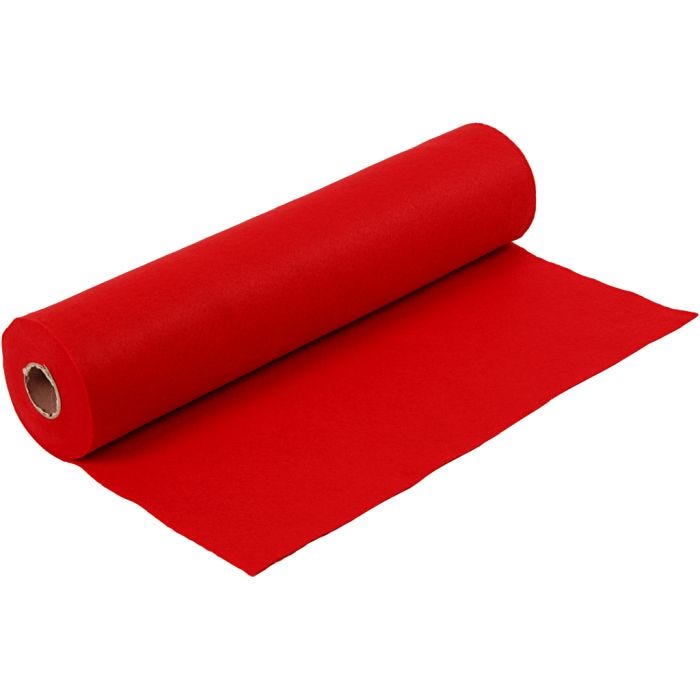 Hobbyvilt, B: 45 cm, dikte 1,5 mm, 180-200 gr, rood, 5 m/ 1 rol
