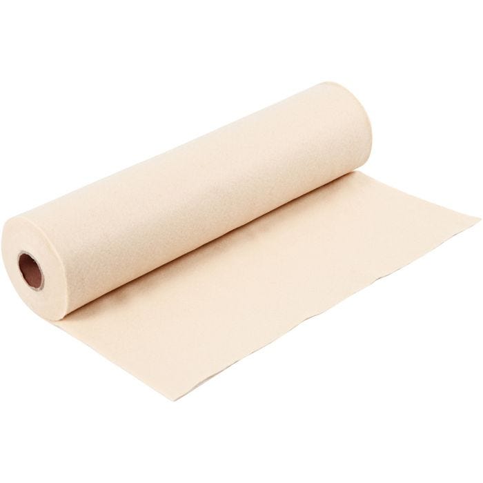 Hobbyvilt, B: 45 cm, dikte 1,5 mm, 180-200 gr, licht beige, 5m/ 1 rol