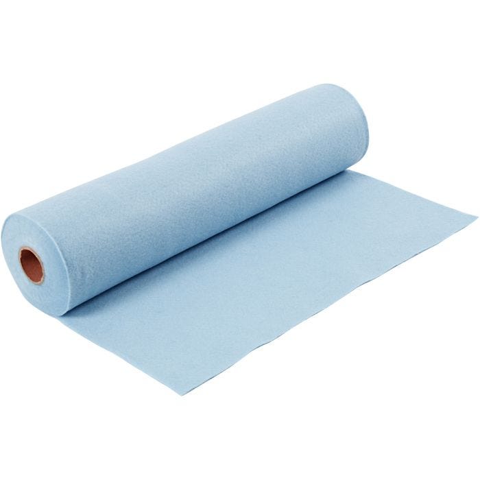 Hobbyvilt, B: 45 cm, dikte 1,5 mm, 180-200 gr, lichtblauw, 5m/ 1 rol