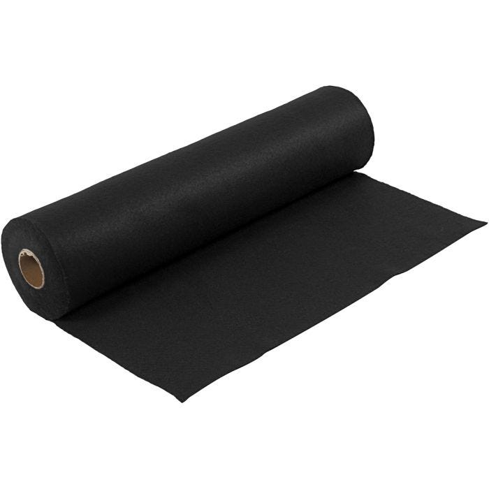 Hobbyvilt, B: 45 cm, dikte 1,5 mm, 180-200 gr, zwart, 5 m/ 1 rol