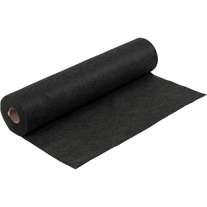 Hobbyvilt, B: 45 cm, dikte 1,5 mm, gemelleerd, 180-200 gr, zwart, 5 m/ 1 rol