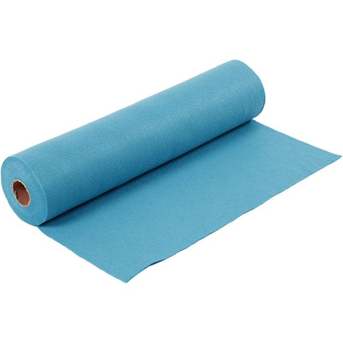 Hobbyvilt, B: 45 cm, dikte 1,5 mm, 180-200 gr, turquoise, 5 m/ 1 rol