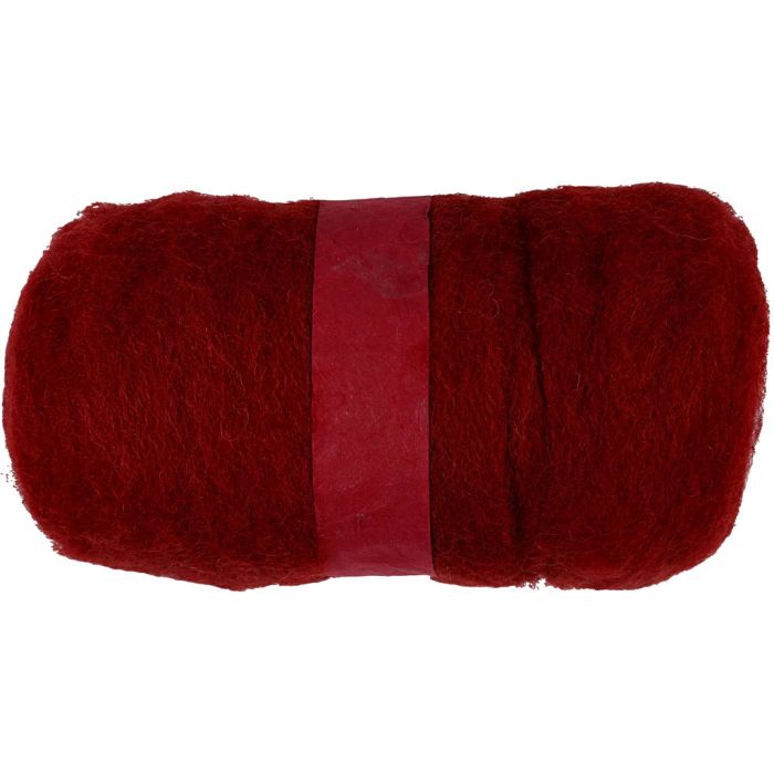 Gekaarde Wol, warm red, 100 gr/ 1 bol